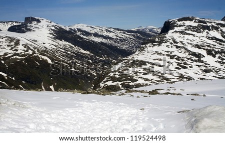 Mountain and snow in Norway
