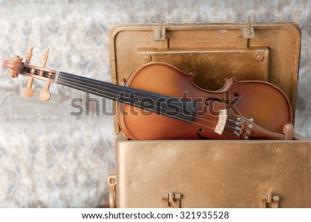 violin in the old box