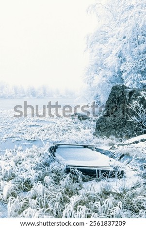 Similar – Foto Bild Boot auf einem zugefrorenen See