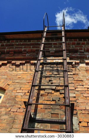 Fire ladder on the wall.