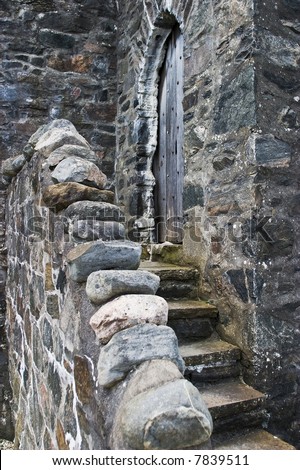 Stairs in to Eilean Donan castle in Scotland