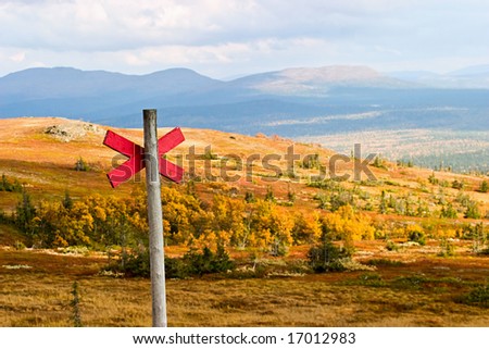 Mountain trail cross sign