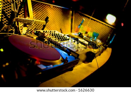 DJ decks from night club