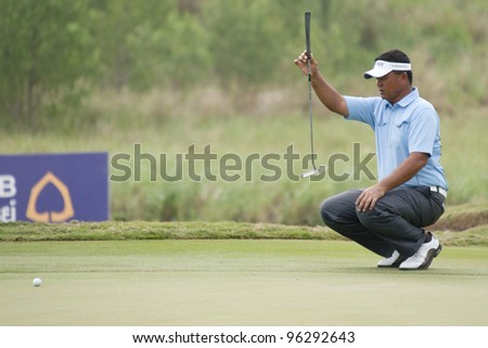 CHONBURI, THAILAND - DECEMBER 15: Mardan Mamat of Singapore in action during Day 1 of Thailand Golf Championship on December 15, 2011 at Amata Spring Country Club in Chonburi, Thailand