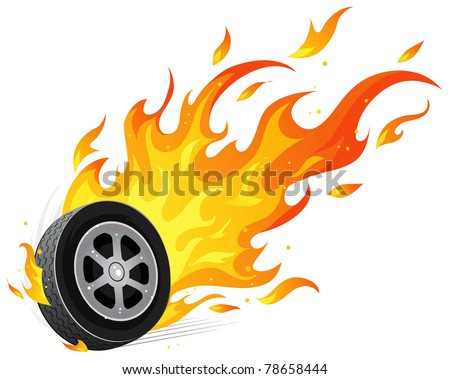 Burning Wheel Stock Vector 78658444 : Shutterstock
