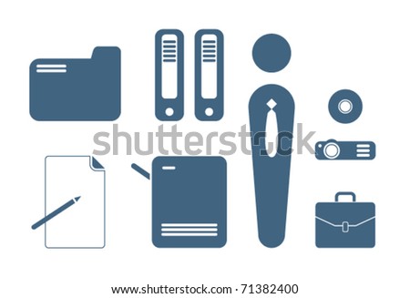 Business office icons set