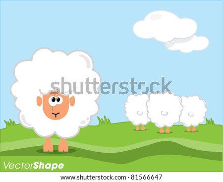 Sad Abandoned Cartoon Sheep Crying, Vector Illustration - 81566647 ...