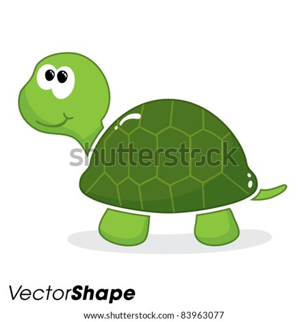 Happy Little Cartoon Turtle Smiling Vector Illustration - 83963077 ...