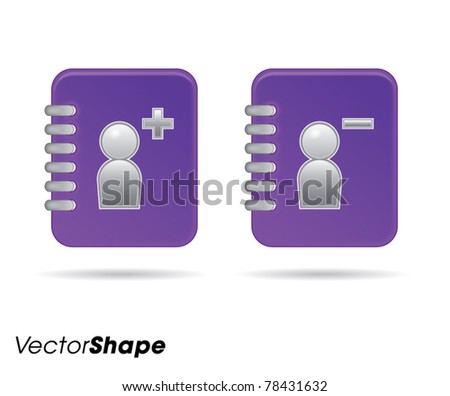 Notebooks collection web application icons no.9, add and remove contact, vector illustration