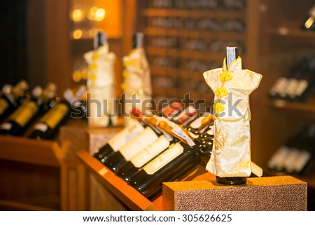wine cellar cabinet in luxury restaurant