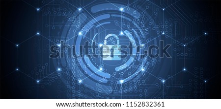 Cybersecurity and information or network protection. Future cyber technology web services for business and internet project