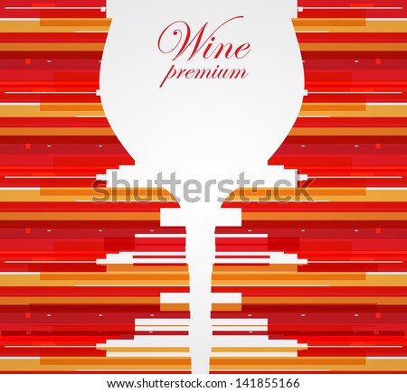 Wine menu card design with glass background