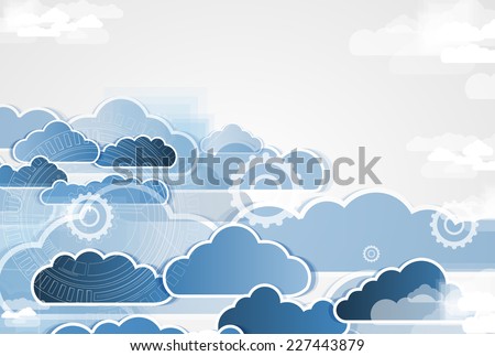 Integration technology with nature, sky. Best ideas for Business presentation