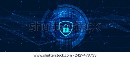 Cyber security and information or network protection. Future cyber technology web services for business and internet project. Vector AArt.