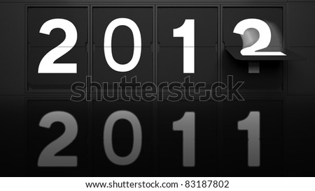 Turn of the year 2011 to 2012 Flip Clock