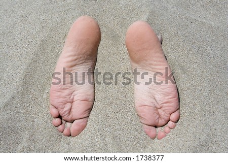 Child Buried In Sand With Feet Sticking Out Stock Photo 1738377 ...