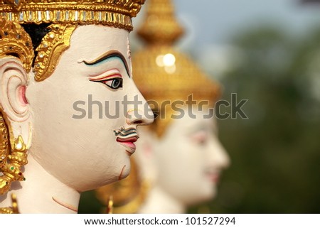 Thai art angel sculpture Close Up