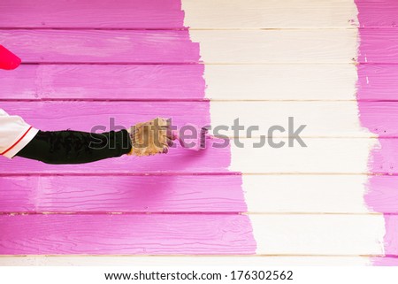 Pink color painting wall