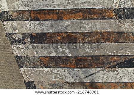 background with cracked road texture and stripes texture
