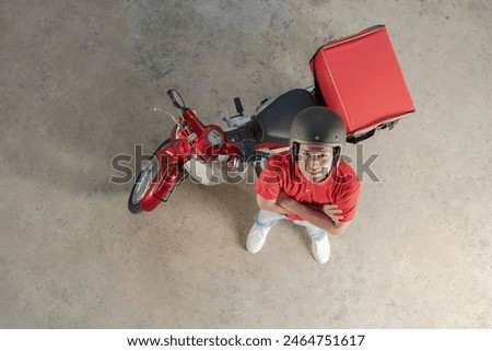 Similar – Image, Stock Photo Delivery man with his van