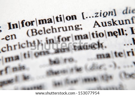 Information, text and explanation in German language./Information