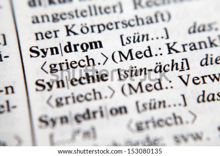 Syndrome - text and explanation in German language.../Syndrom