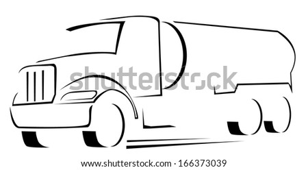 Illustration of water truck