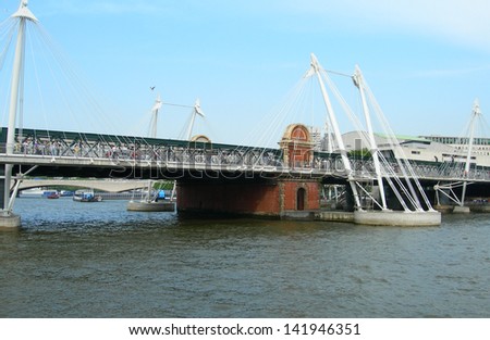 Classic and contemporary architecture on bridge in London, UK
