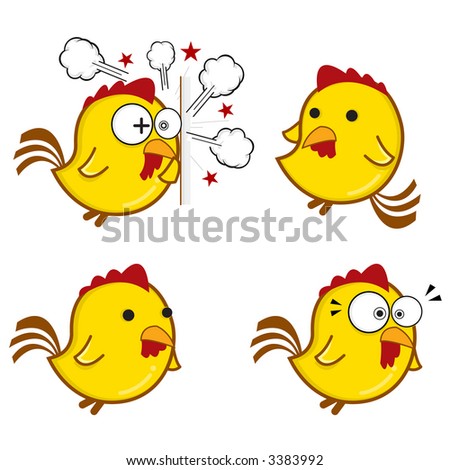 Chicken Cartoon Emoticon Series - Fly Stock Vector Illustration 3383992 ...