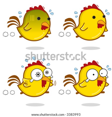 Chicken Cartoon Emoticon Series - Run Stock Vector Illustration 3383993 ...