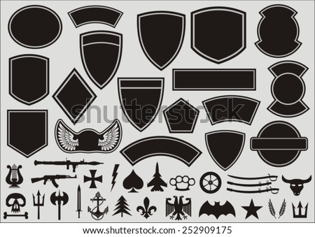 Set For Designing Of Military Patches Stock Vector Illustration ...