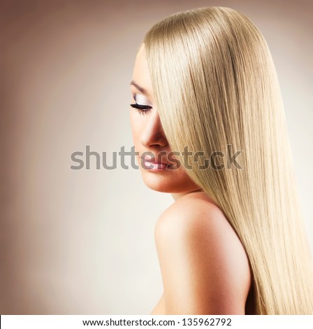 beautiful woman with long hair,close-up