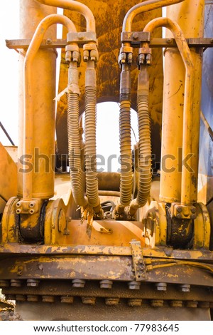 Hydraulic hoses on a old bulldozer