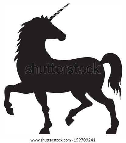 Vector Illustration Of A Unicorn In Silhouette. - 159709241 : Shutterstock