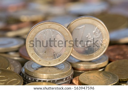 A one Euro coin from the EU member country Germany