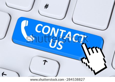 Contact us calling service customer hotline telephone symbol on computer keyboard