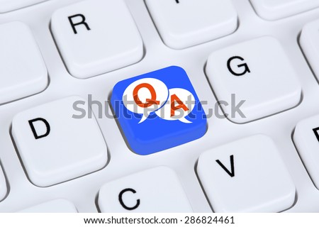 Question and answer support online help contact customer service on the internet on computer keyboard