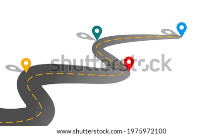 Graphic design of plan roadmap for goal pin point for project presentation background  Stock fotó © 