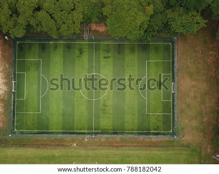 Image, Stock Photo Football or soceer field with border lines, top view