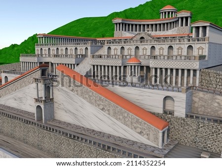 Temple of the Goddess Fortuna Primigenia - Palestrina  - 3D Zdjęcia stock © 