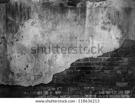 old brick concrete wall