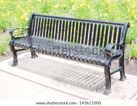black metal bench