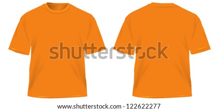 orange men’s T-shirt isolated on white.