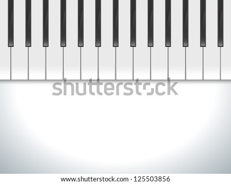 Piano keys viewed, illustration background