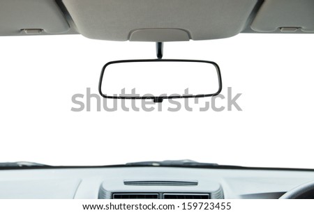 Car rear view mirror isolated on white. Stockfoto © 