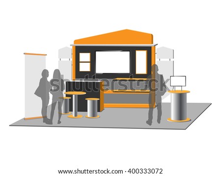 Blank trade exhibition stand, vector