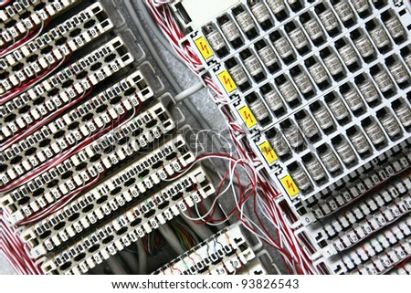close up  abstract electronic number board background.