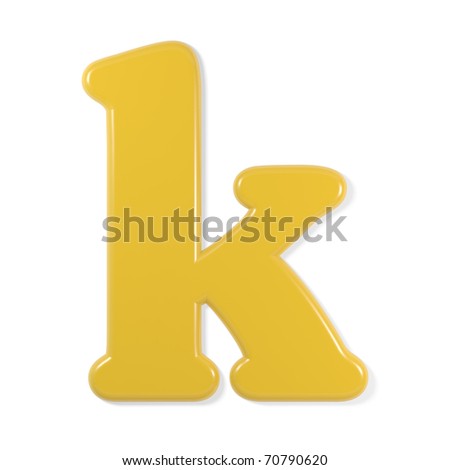 Yellow Font - Lower Case - Letter K Stock Photo 70790620 : Shutterstock