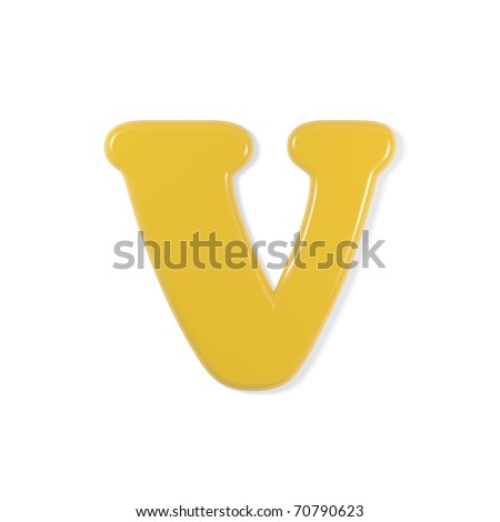 Yellow Font - Lower Case - Letter V Stock Photo 70790623 : Shutterstock