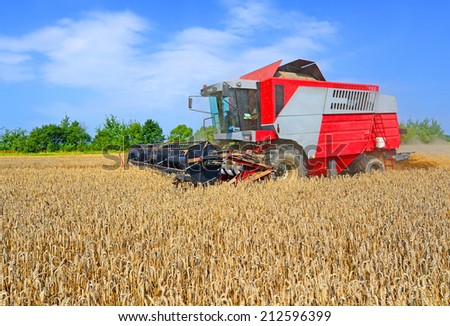 Grain harvesting combine